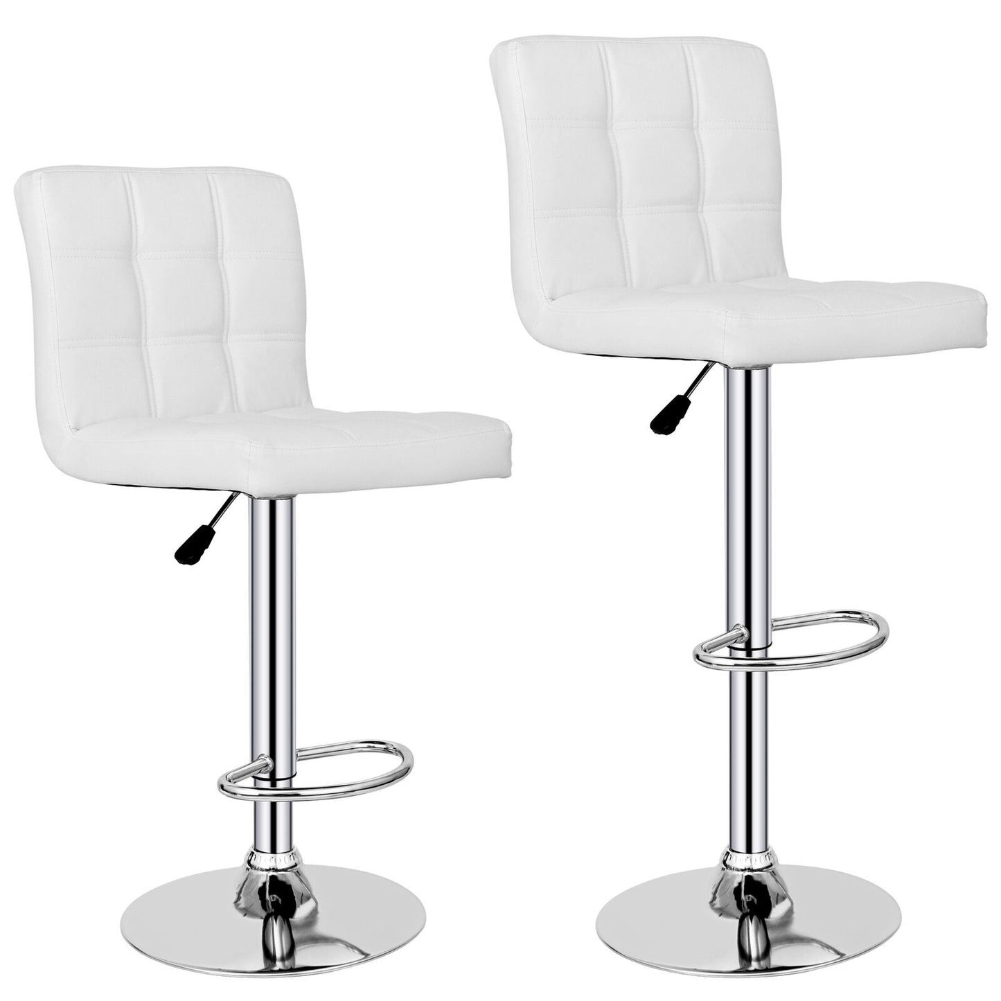 4PCS Adjustable Bar Stools PU Leather Modern Dinning Chair with White