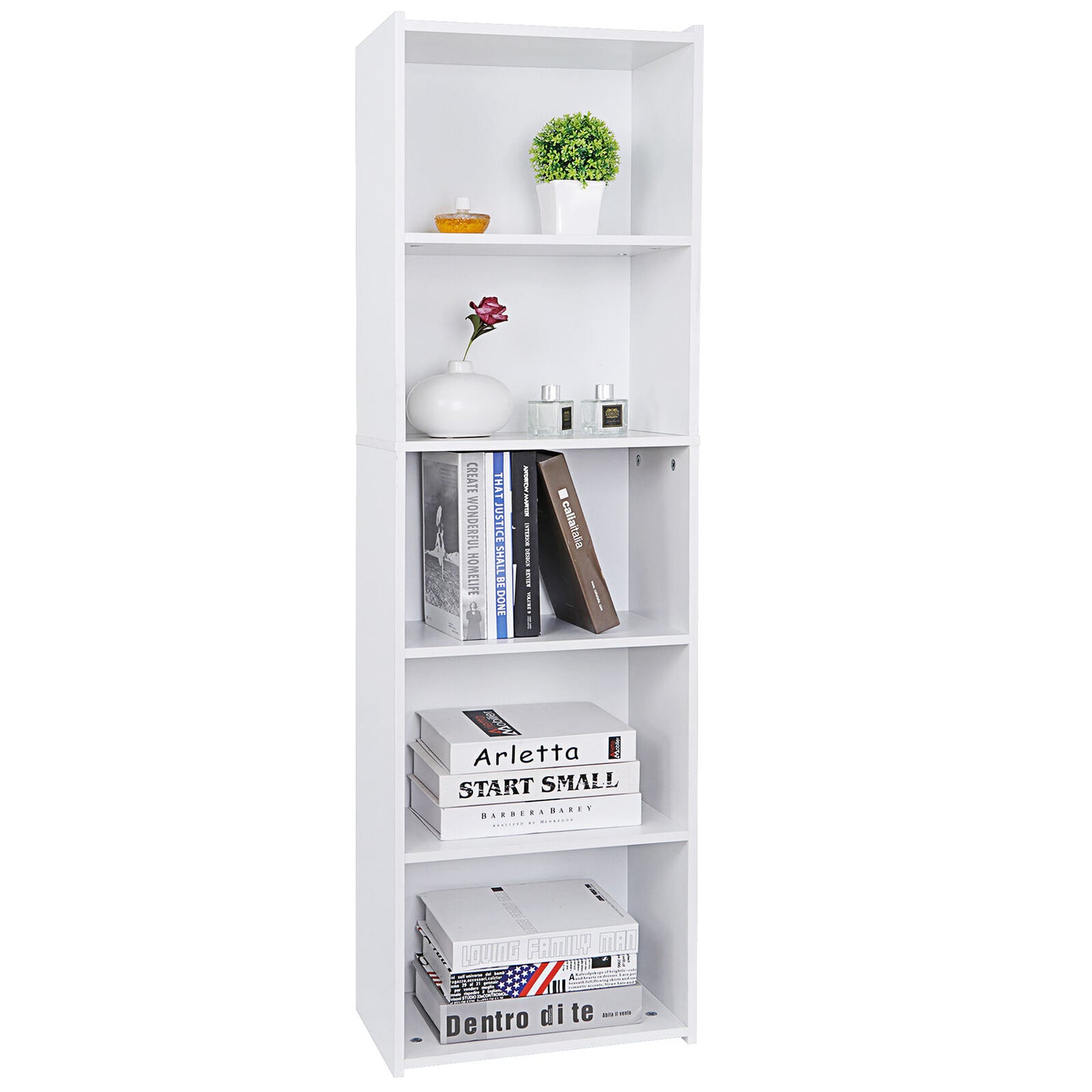 5 Tier Bookcase Bookshelf Storage Wall Shelf Organizer Unit Display Stand Home