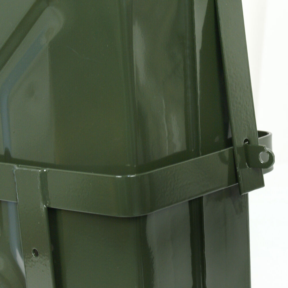 Jerry Can with Holder 20L Liter 5 Gallons - Steel Tank  Gasoline Green