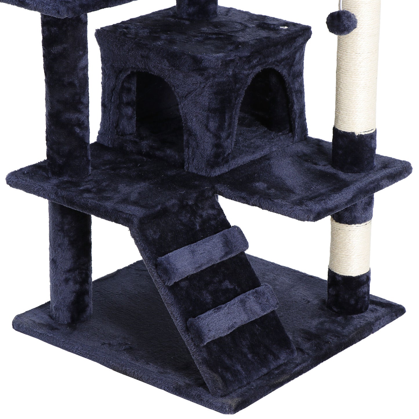 53" Blue Cat Tree Tower Activity Center Large Playing House Condo For Rest