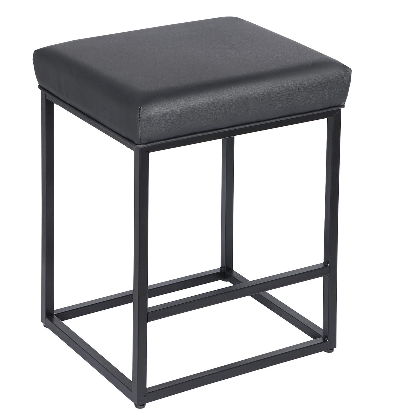 Black Counter Height 24" Bar Stools Set of 4 for Kitchen Counter Backless Modern