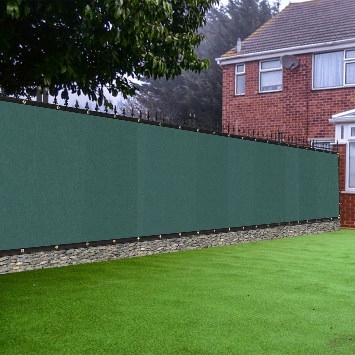50 x 6ft Privacy Fence Screen Garden Yard Windscreen Mesh Shade Cover, Green