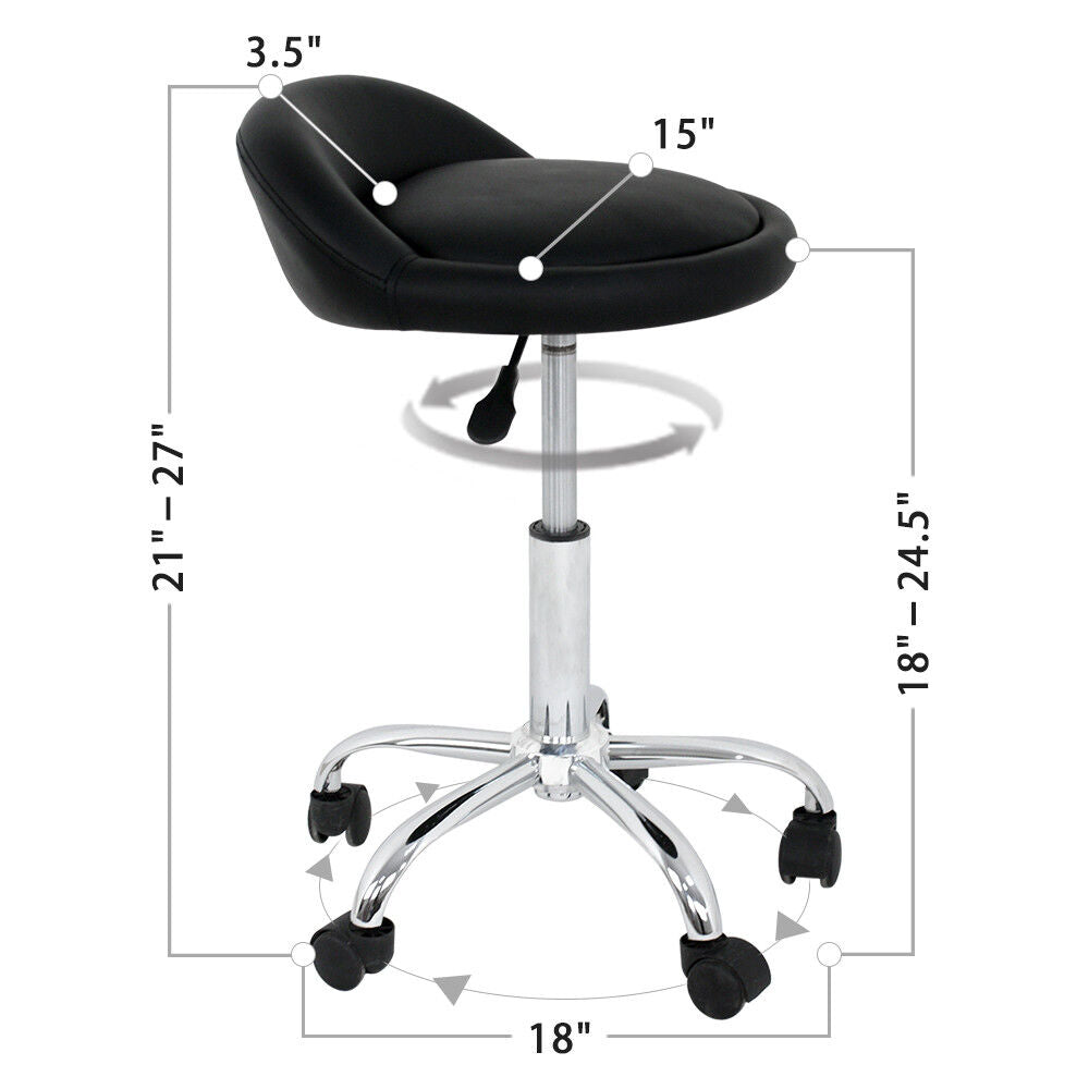 6X Adjustable Salon Stool Hydraulic Saddle Rolling Chair Facial Massage Spa