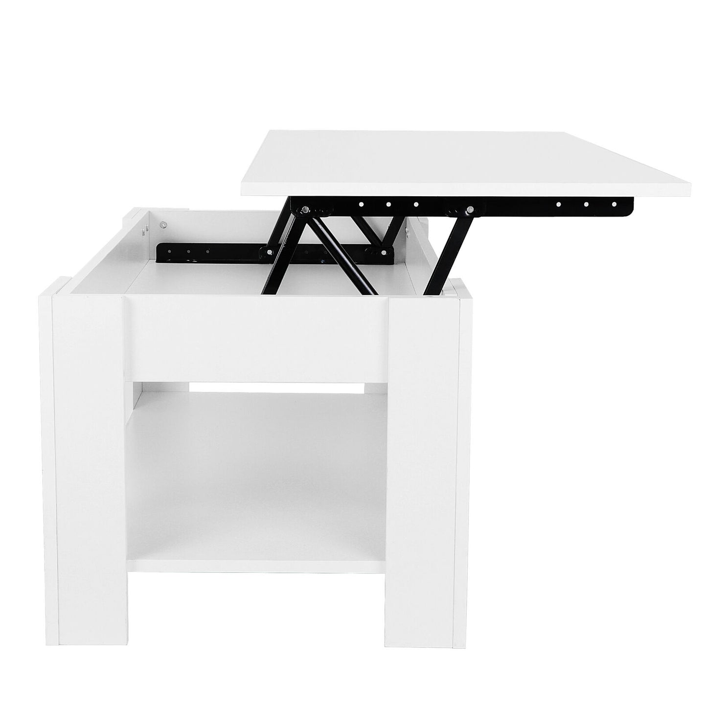 Modern Lift-up Top Tea Coffee Table Hidden Storage Compartment Furniture White