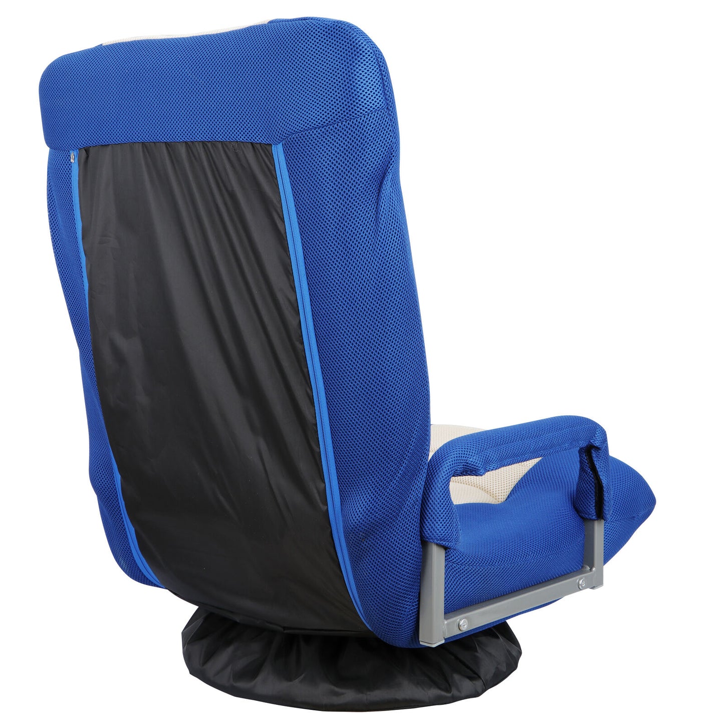 360-Degree Swivel Gaming Floor Chair Folding Adjustable Swivel with Armrest Blue
