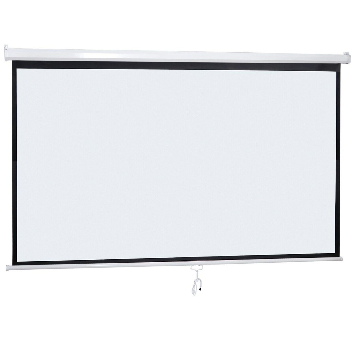 100'' 16:9 HD Projection Projector Screen Manual Pull Down for Home Movie Theate