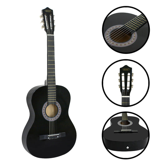 Classical Beginners Acoustic Guitar W/Case, Strap, Tuner & Pick Gift to Kids