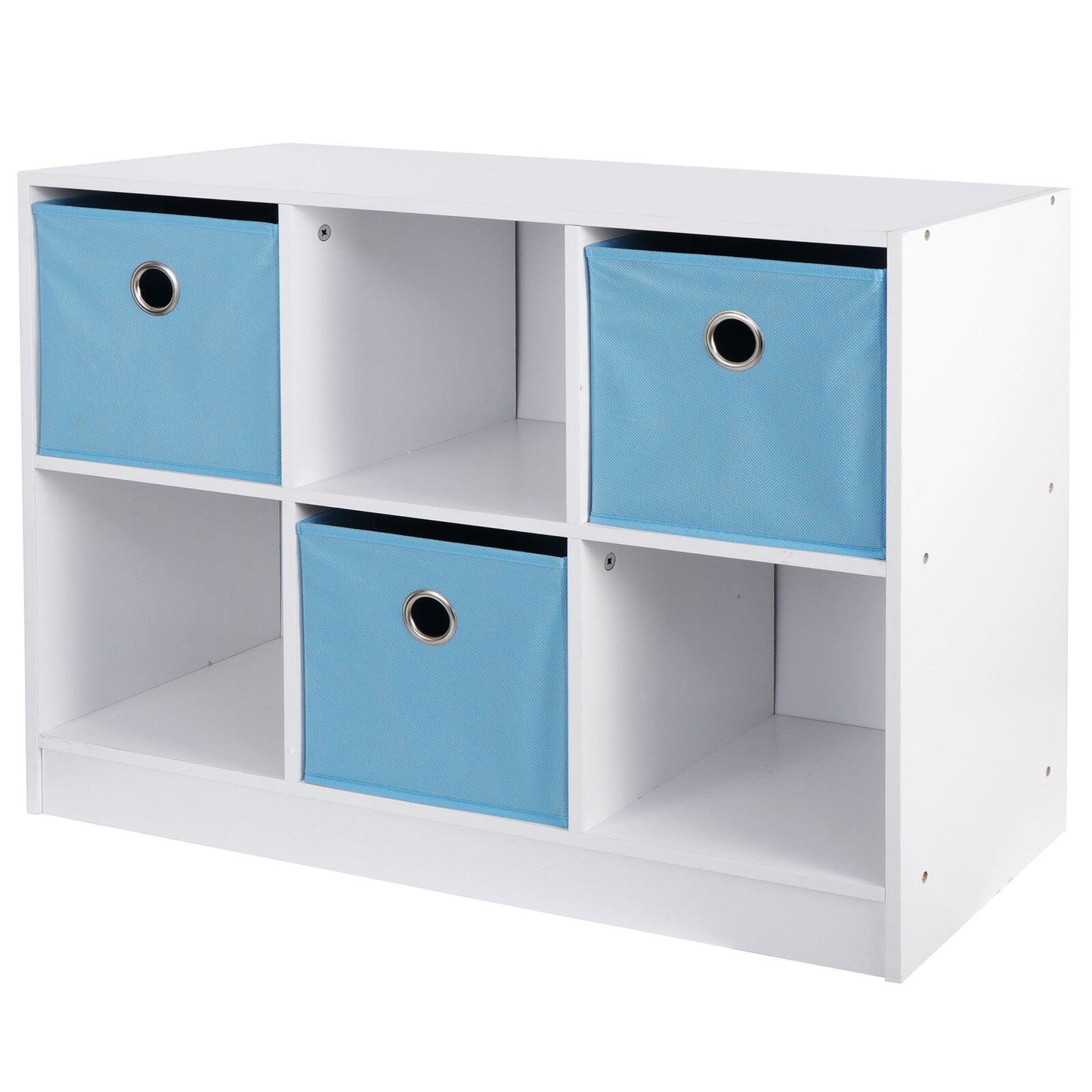 6 Cube Modern Storage Organizer Bookcase Storage White Light Blue Furniture