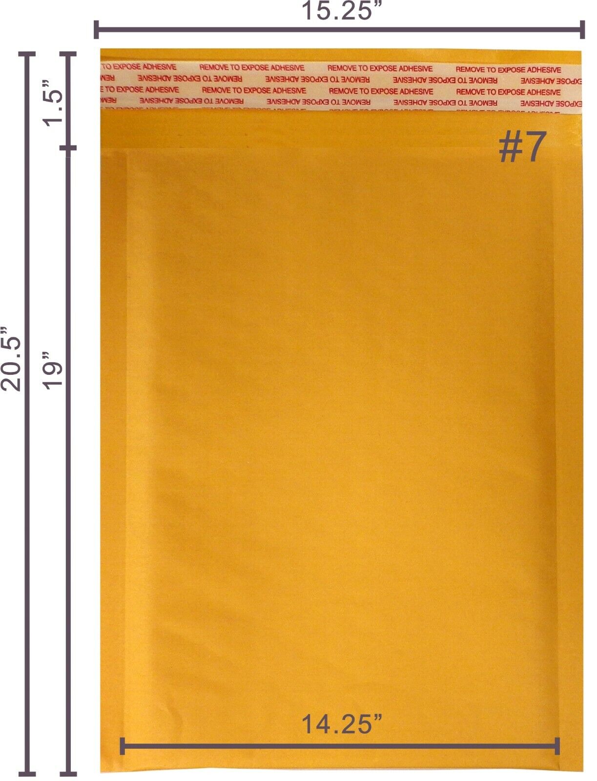 PolycyberUSA 200pcs #7 Kraft Bubble Envelope Mailers (Inner14.25x19)