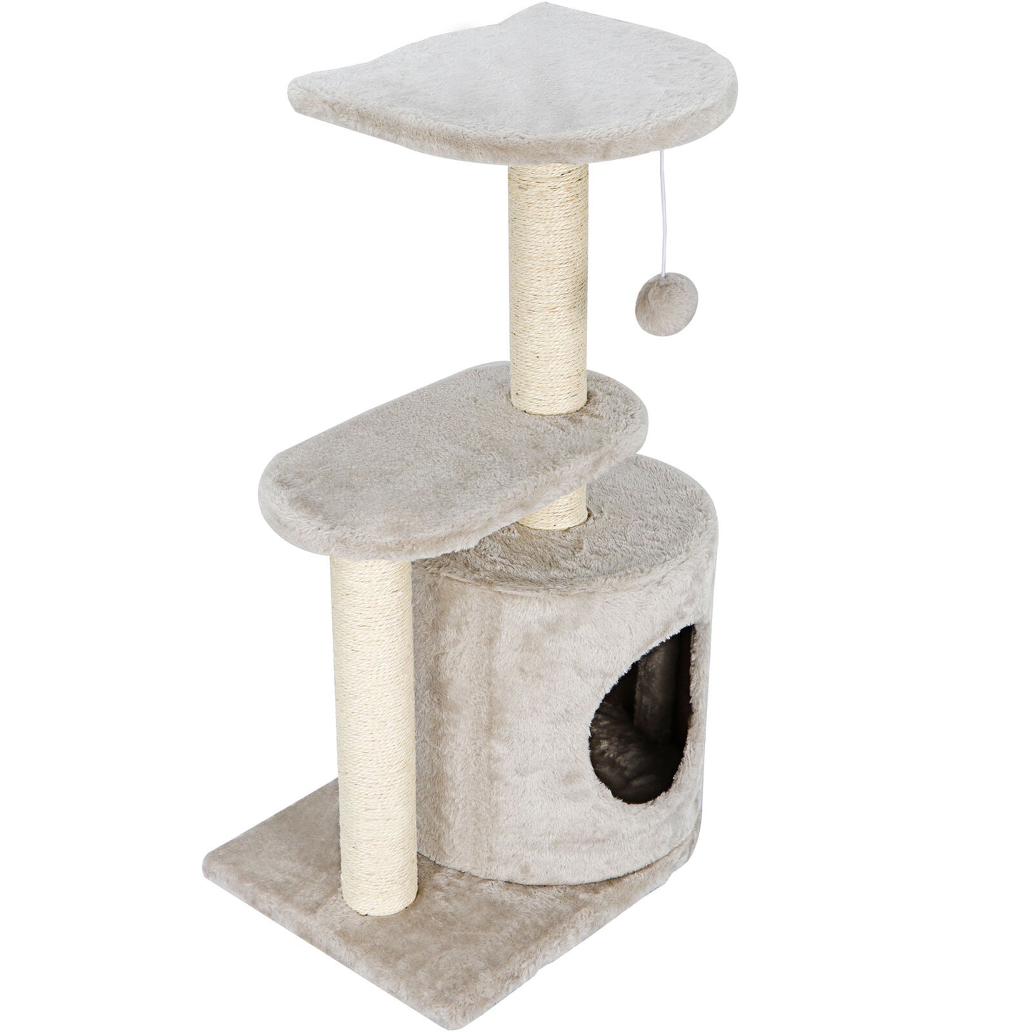 Cat Tree with Sisal-Covered Scratching Posts for Kitten Pet Play Condo Furniture