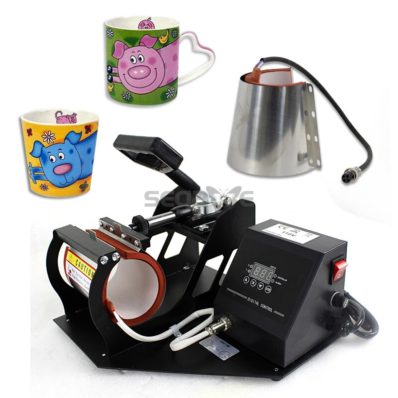 2in1 New Coffee Latte Mug Cup Heat Press Printer Sublimation Transfer Machine