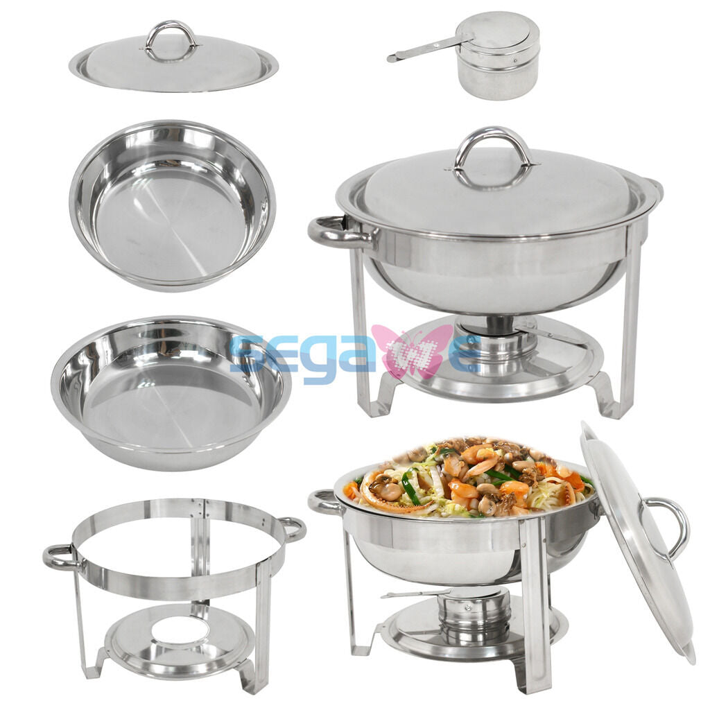 Classic Round 5 Qt. Stainless Steel Chafing Dishes Buffet Catering