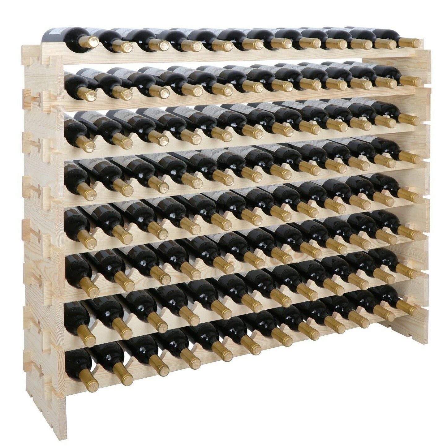 2PCS Stackable Wine Rack 96 Bottles Mount Holder Kitchen Exhibition Organizer