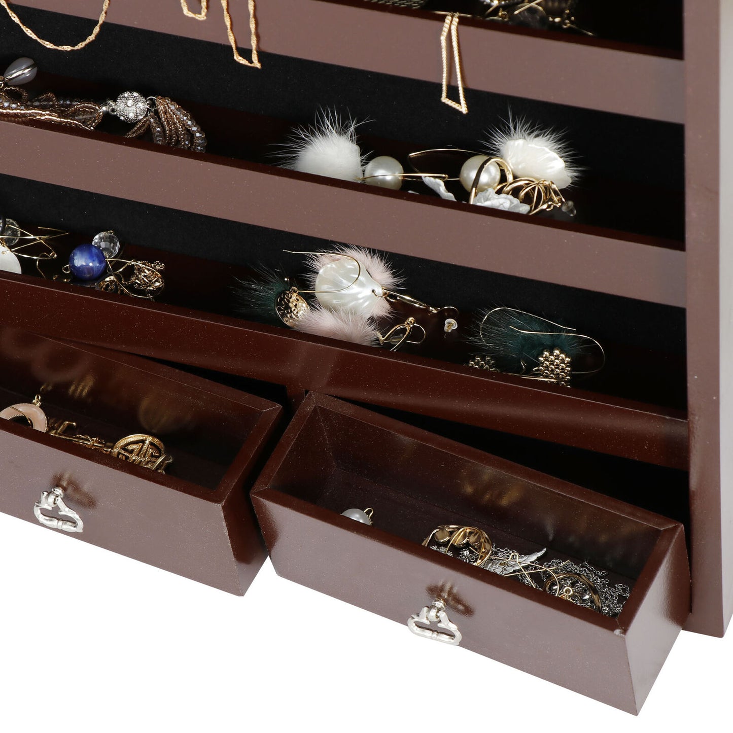 Mounted Door/Wall Jewelry Cabinet Armoire Large Jewelry Box Organizer w/ Mirror