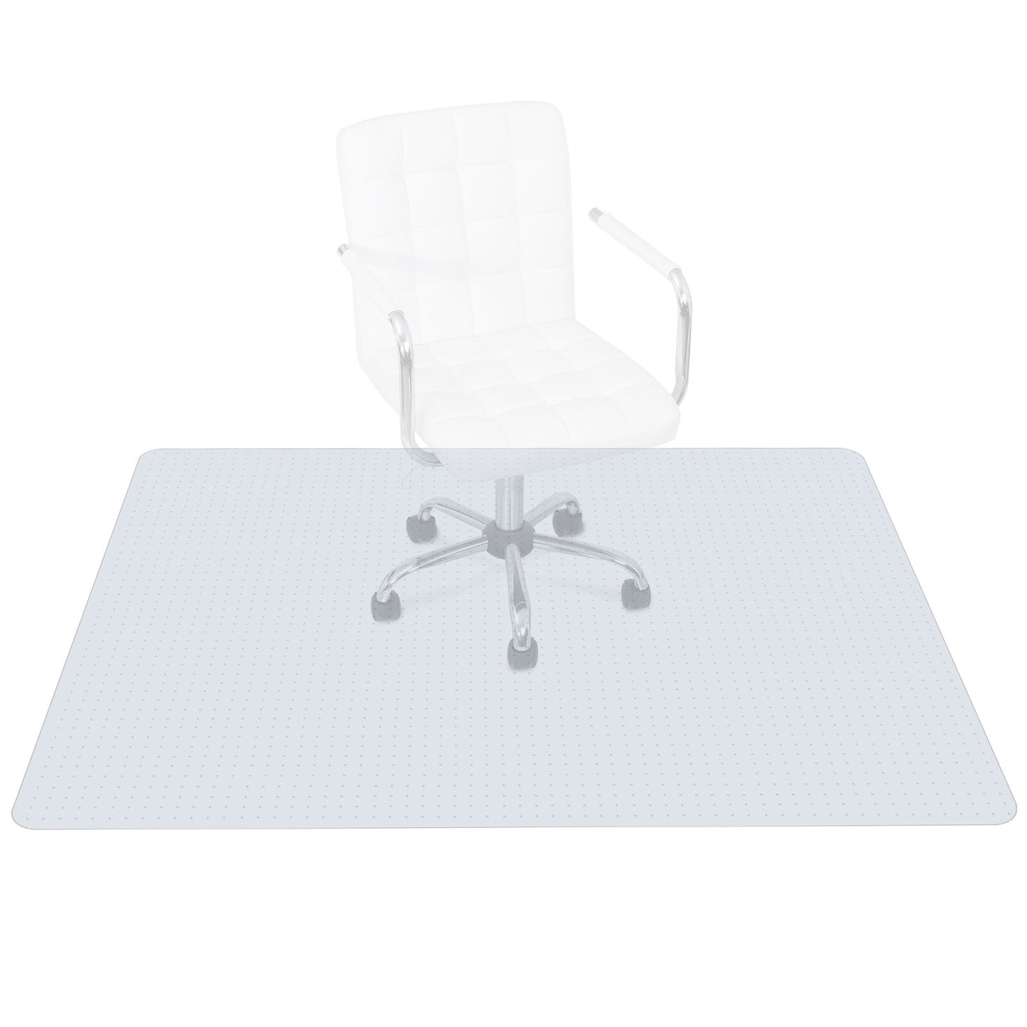 60.2"X46.4" Home Office Chair Mat PVC Floor Studded Back For Pile Carpet