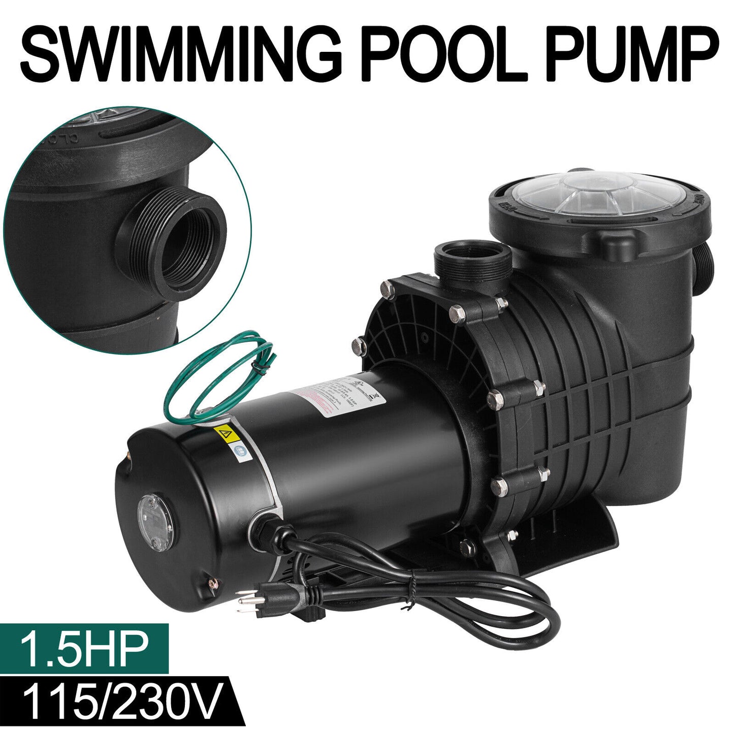 1.5HP Hayward Swimming Pool Pump Motor In/Above Ground w/ Strainer Filter Basket