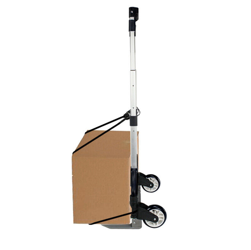 176 lbs Folding Luggage Cart Dolly Rubber Wheels Hand Push Trolley Travel New
