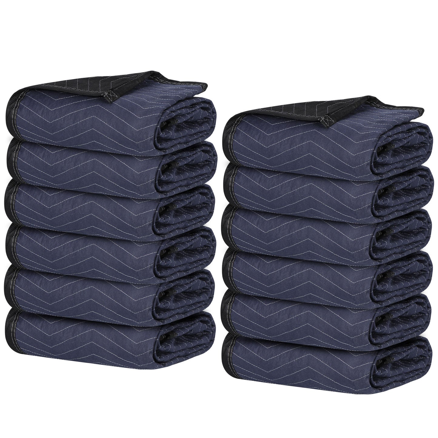 80"x72" Furniture 24 Moving Blankets Protective Shipping Packing Pads Blue/Black