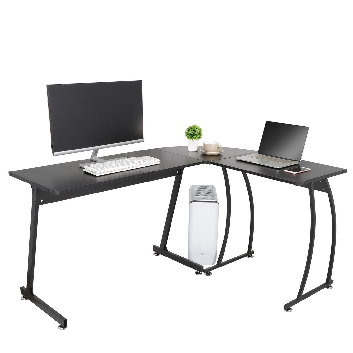 58"L-Shaped Corner Desk Computer Desk Gaming Desk PC Writting Table Home Office