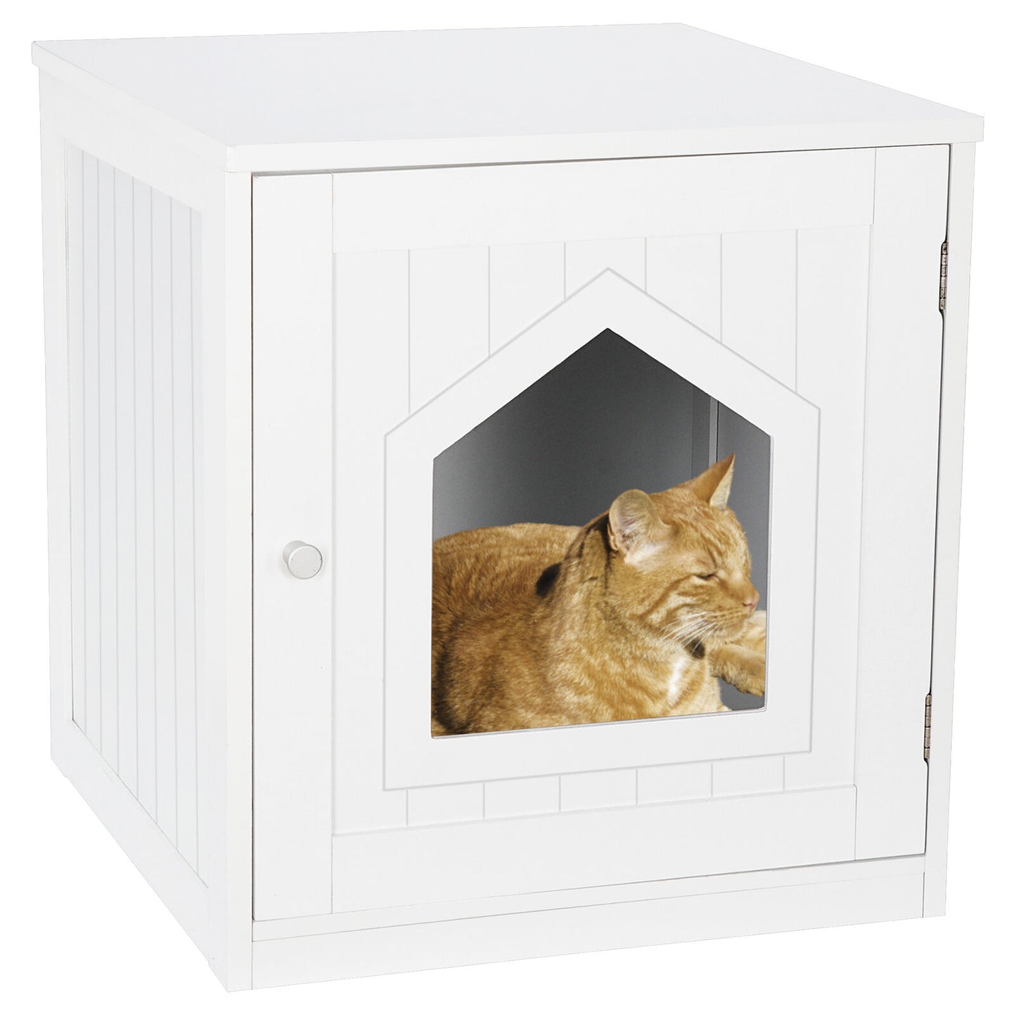 18.90" Cat Hidden Litter Box Enclosure End Table Kitty Pet House