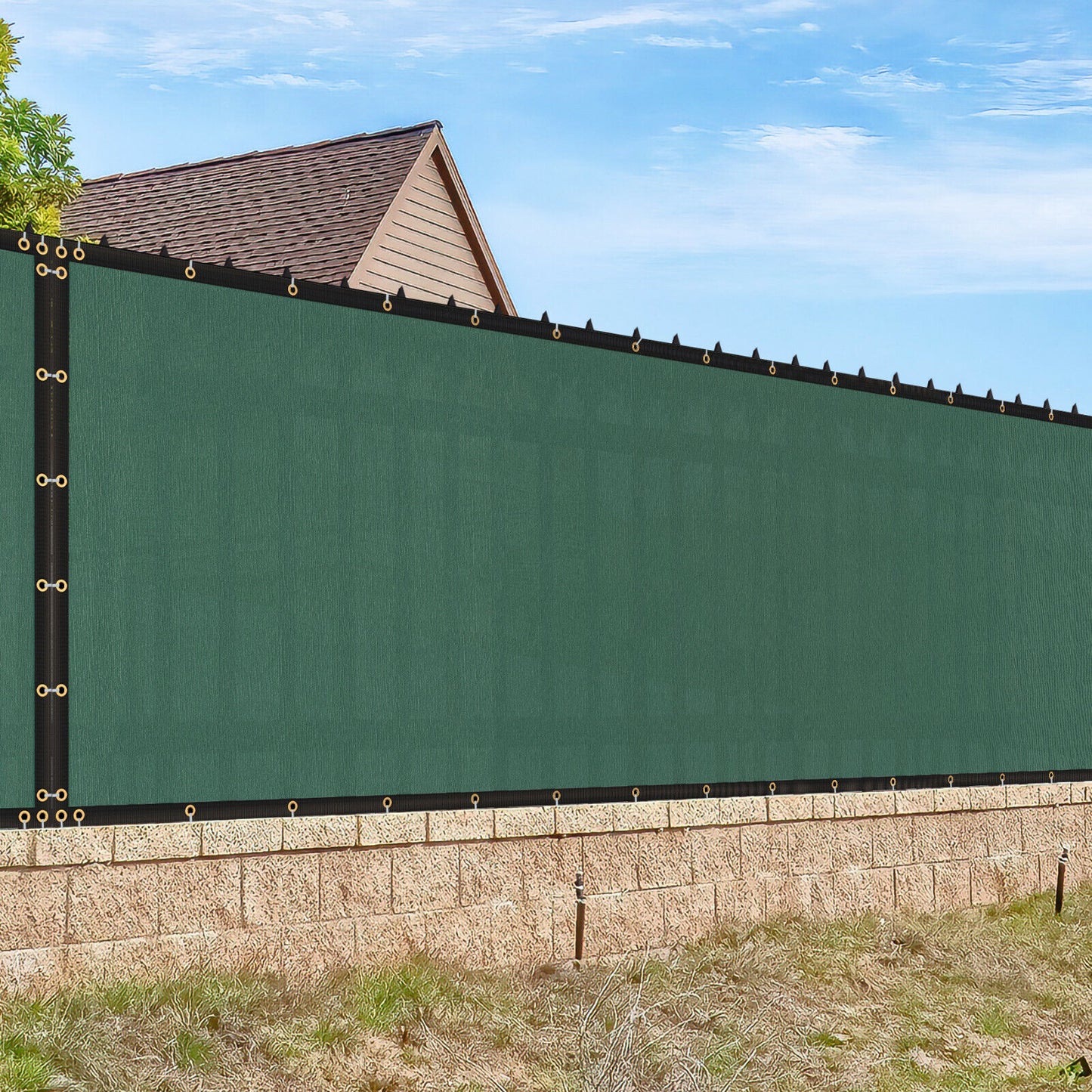 50 x 6ft Privacy Fence Screen Garden Yard Windscreen Mesh Shade Cover, Green
