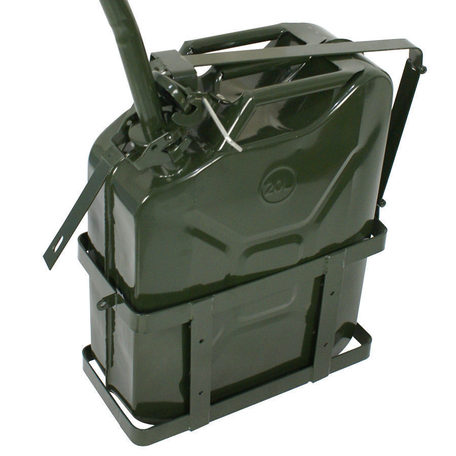 5 Gallons Jerry Can with Holder 20L Liter Steel Oil Gas Tank Gasoline Green