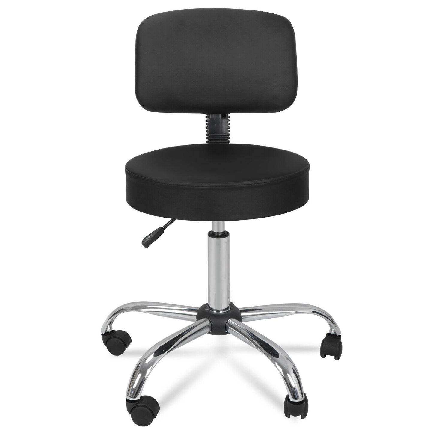 Adjustable Hydraulic Rolling Swivel Massage Spa Salon Stool Chair w/Back Rest
