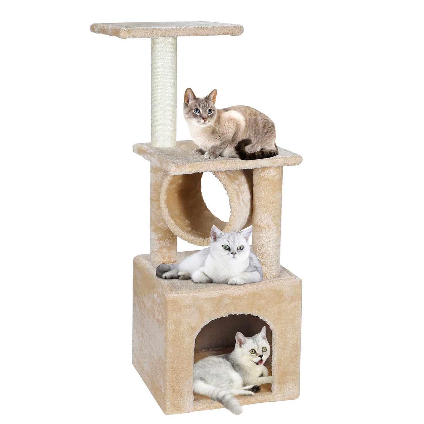 36 Inch Cat Tree Tower Activity Center Large Playing House Condo For Rest&Sleep