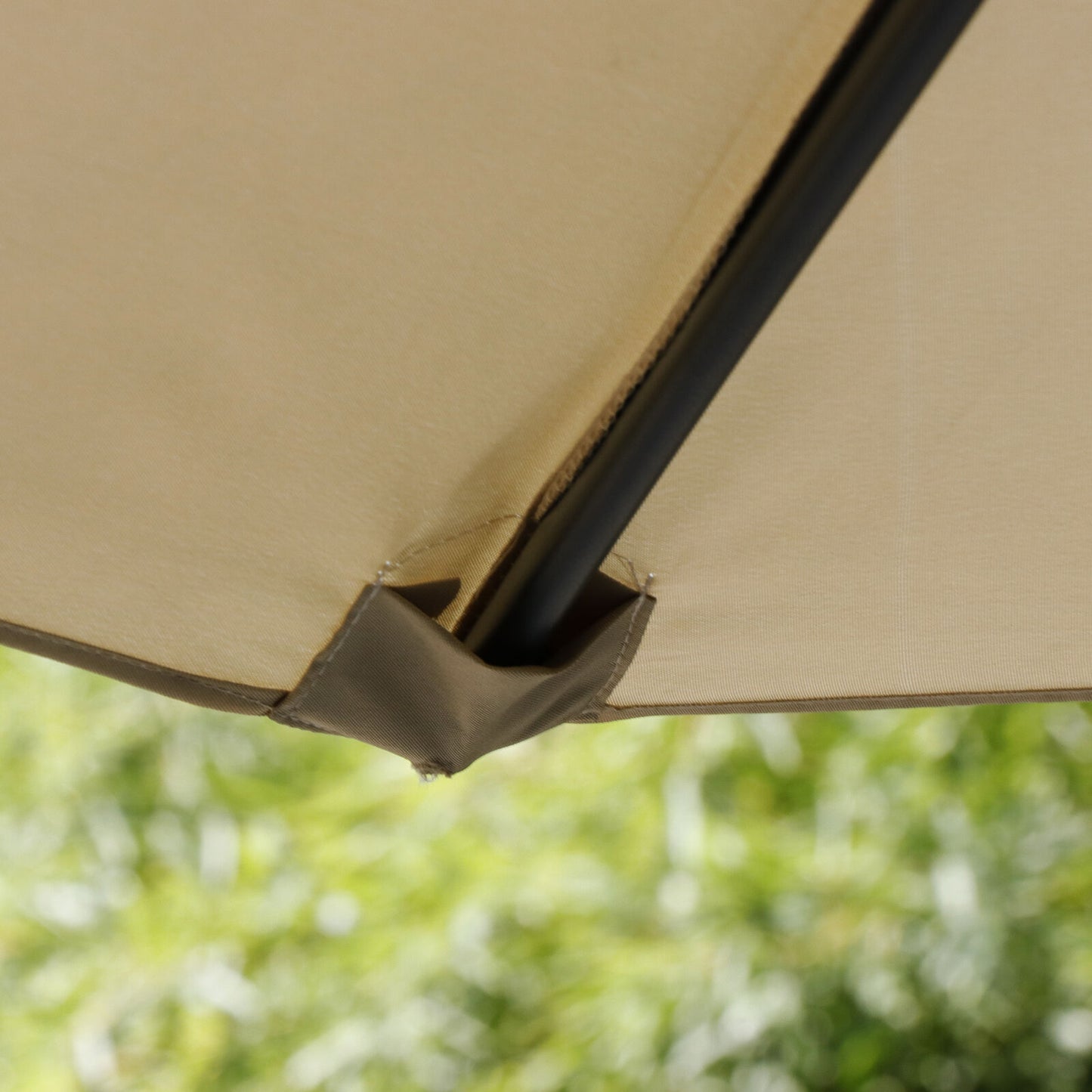 10ft Patio Umbrella Offset Market Umbrella Cantilever Hanging 8 Ribs Outdoor Tan