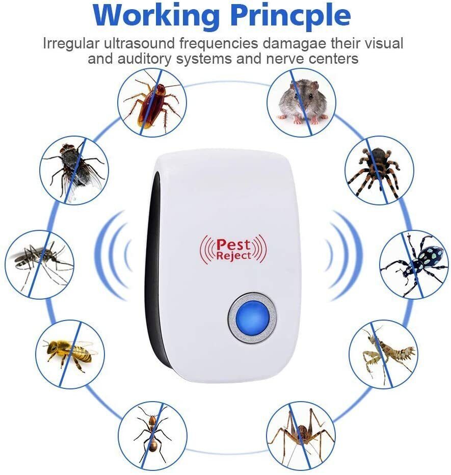 Electronic Pest Reject Control Ultrasonic Repeller Home Bug Rat Spider Roaches