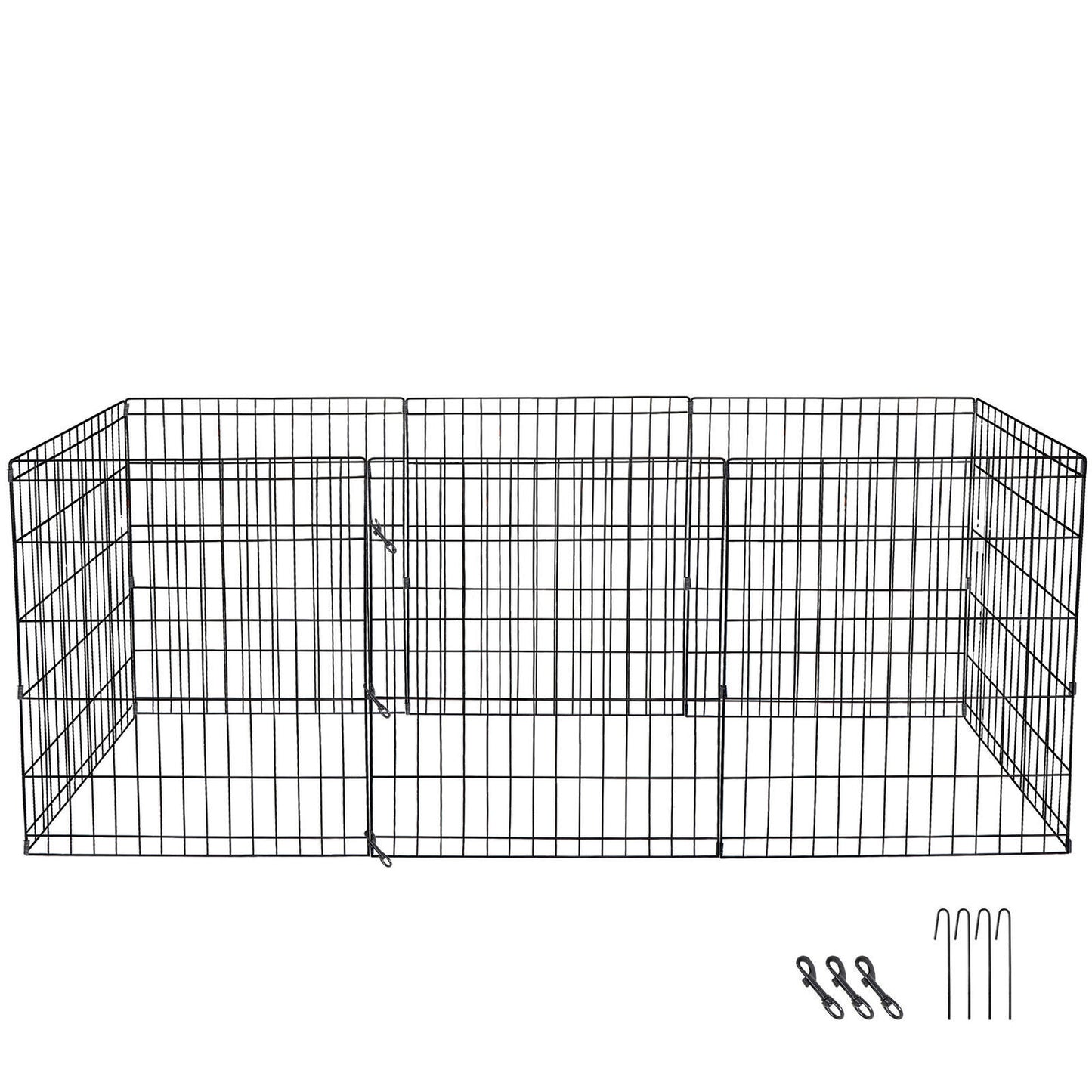 30 Inch 8 Panel Dog Pet Playpen Large Crate Fence Exercise Cage Indoor Outdoor