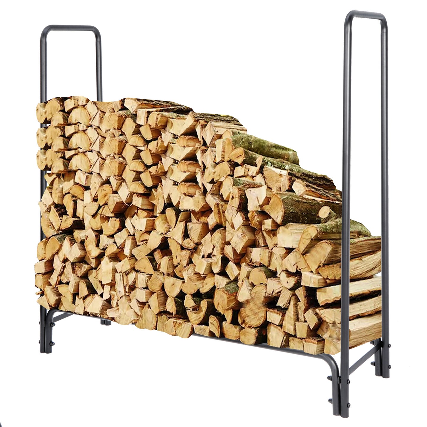 4FT Firewood Log Rack Wood Lumber Storage Holder for Fireplace Stove Fire Pit