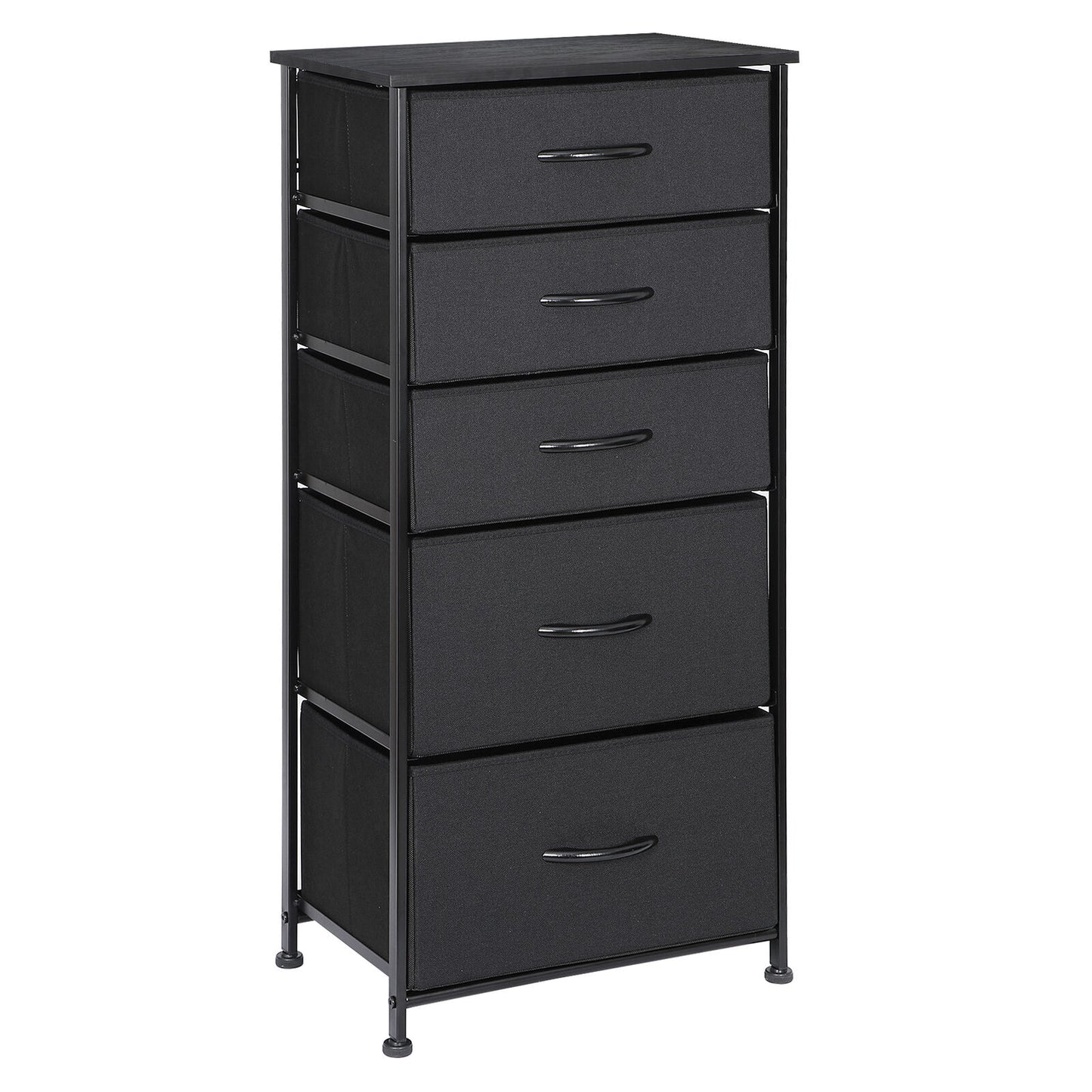Dresser with 5 Drawers Fabric Storage Tower Organizer Unit for Bedroom Grey
