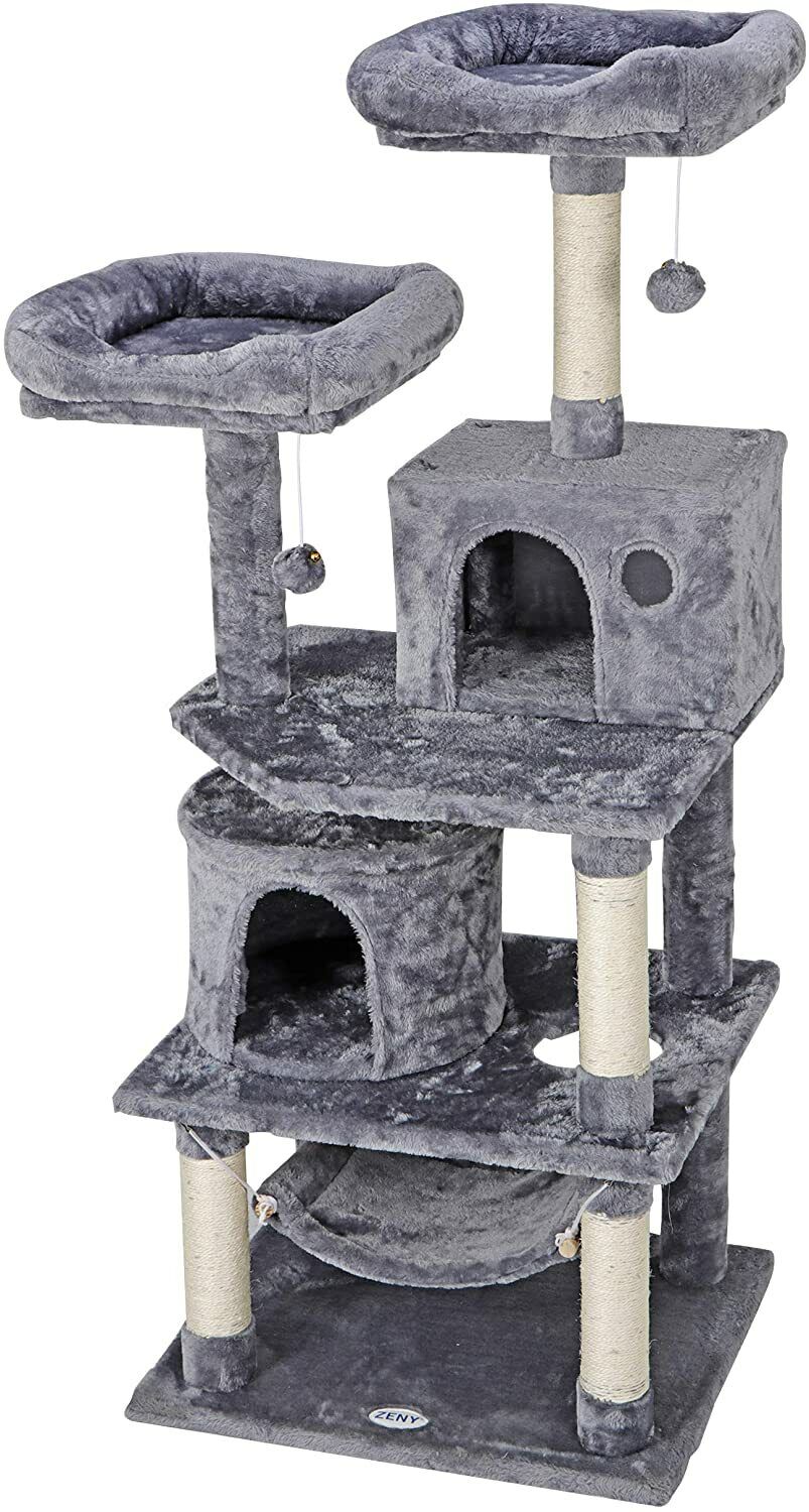 57" Multi-Levels Cat Tree Activity Tower Hammock Style Furniture Scratching Post