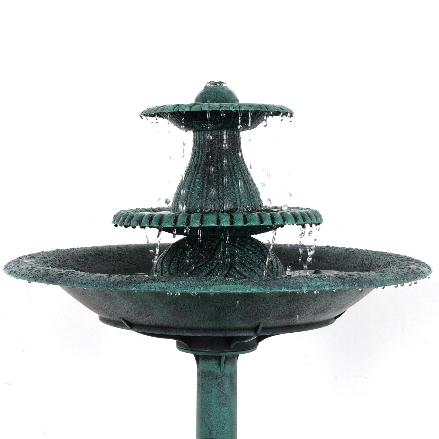 3 Tier Bird Bath Fountain Garden Pedestal Outdoor Water Fountain W/Pump Decor