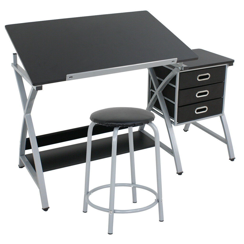 Table Drafting Design Drawing Desk Board Adjustable Storage Art Artist Architect