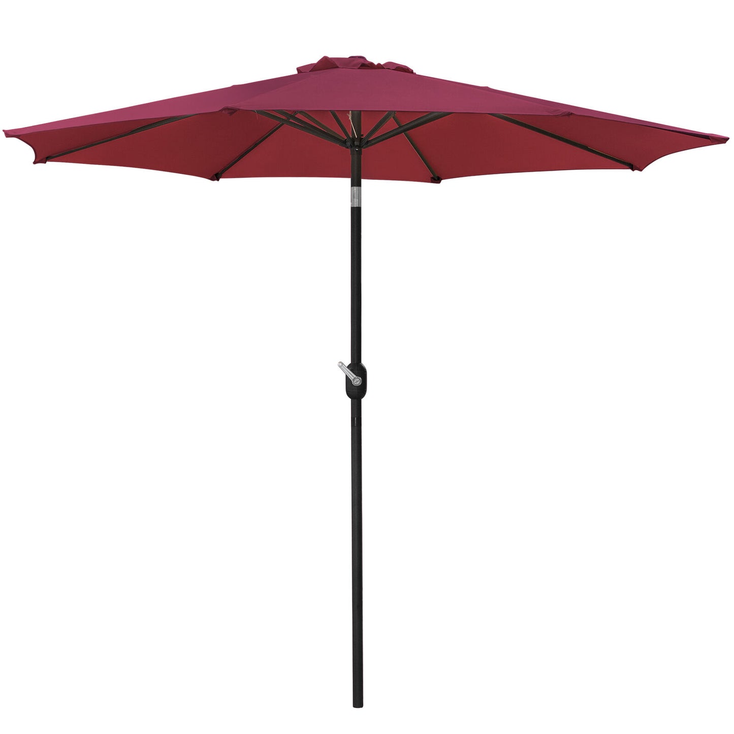Red Patio 9ft Umbrella Outdoor Market Table Umbrella with Push Button Tilt Crank
