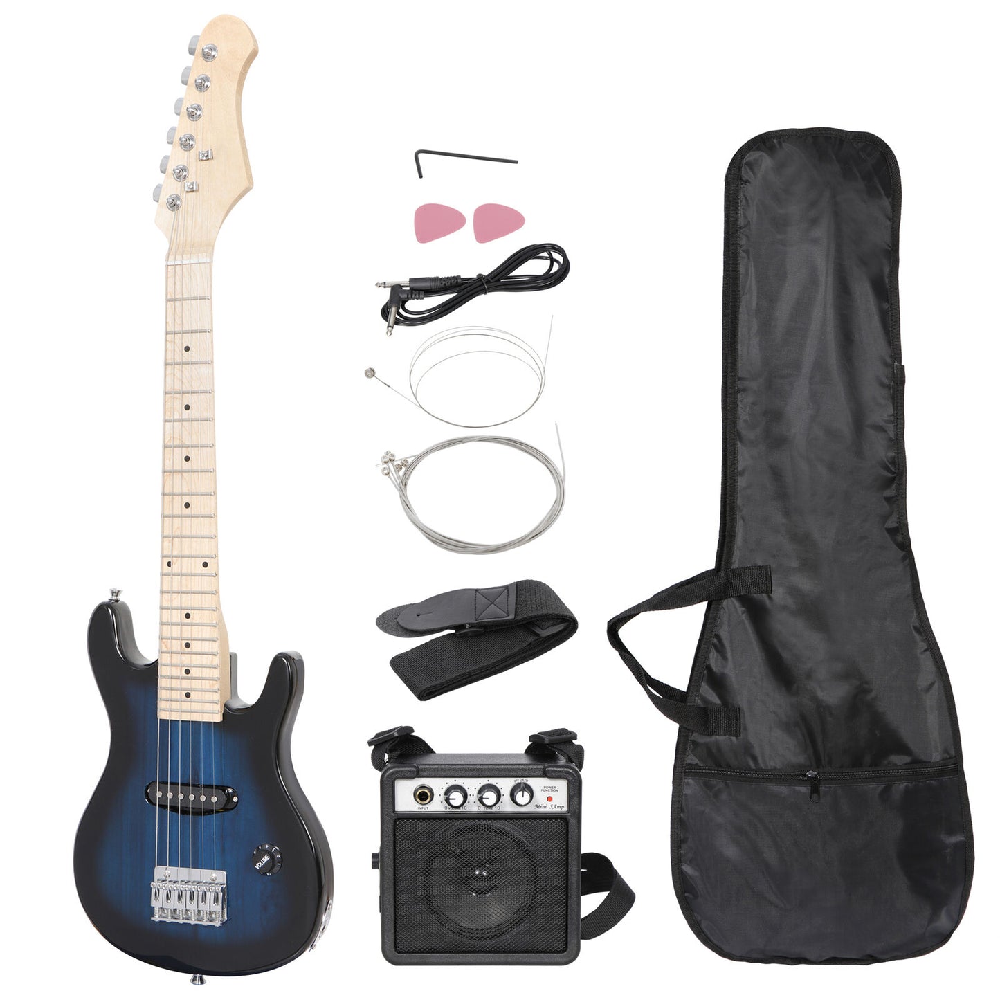 30" Kids Electric Guitar With Amp & Much More Guitar Blue  Combo Accessory Kit