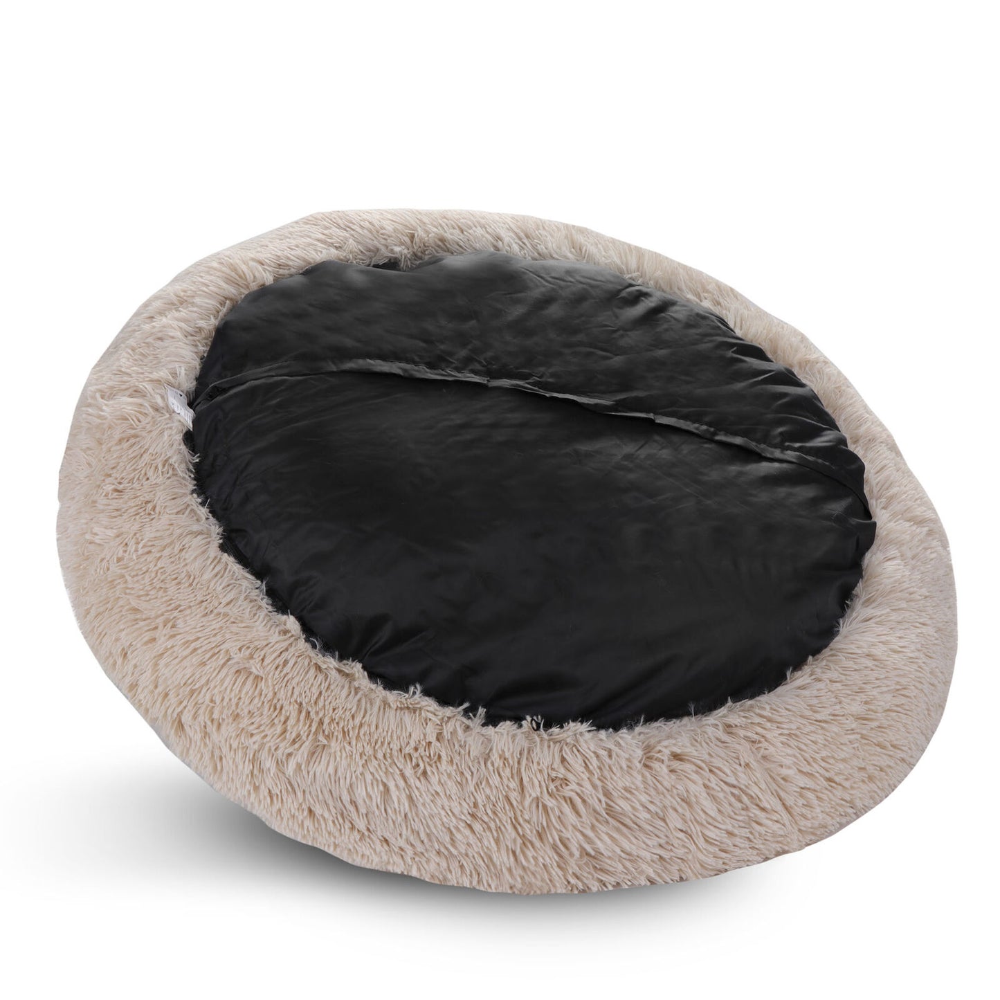 Fur Donut Cuddler Pet Calming Bed Dog Beds Soft Warmer Medium Small Dogs Cats
