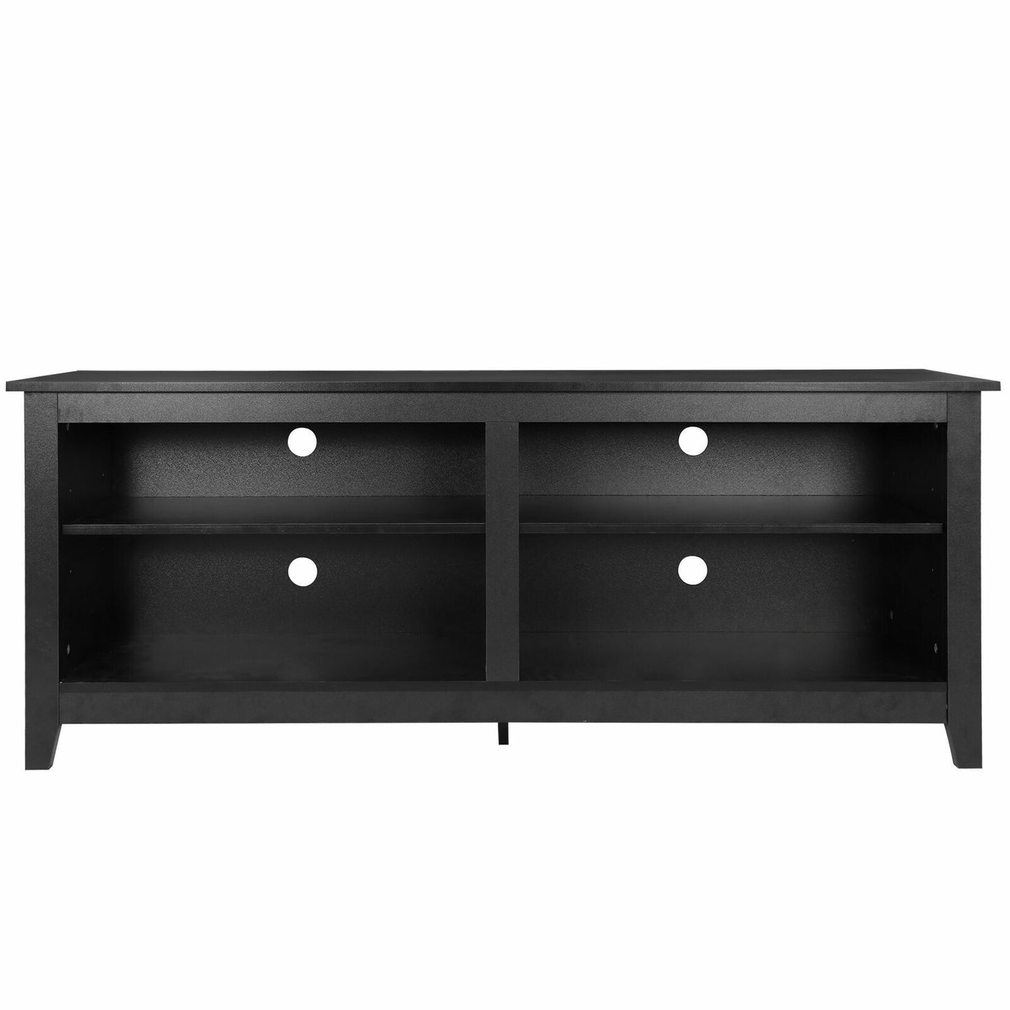 58“ Home Living Room TV Stand Up to 65" Display 3 Tiers Classic Black 4 Cubbies