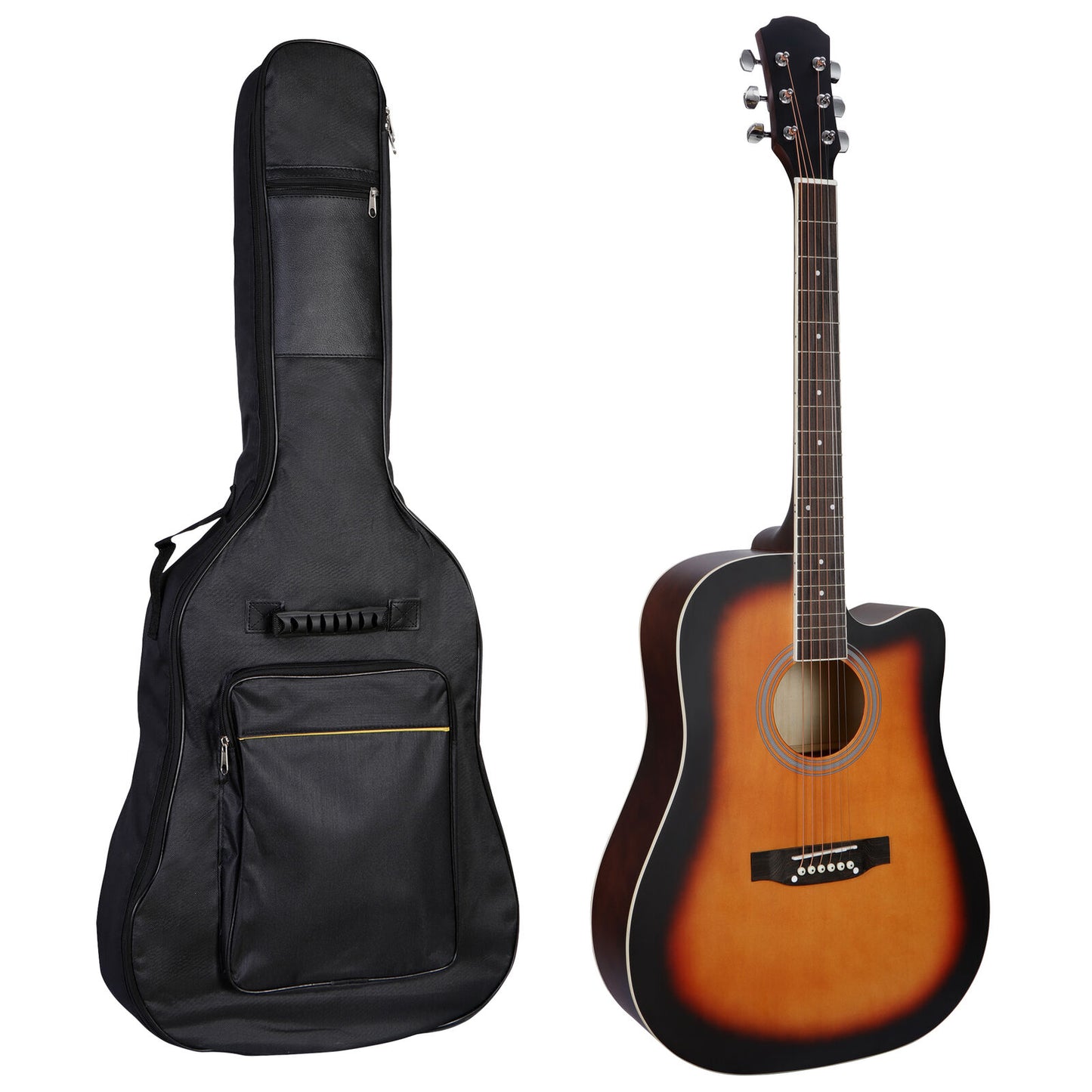 41" Full Size Beginner Acoustic Guitar Set with Case Strap Capo Strings Tuner