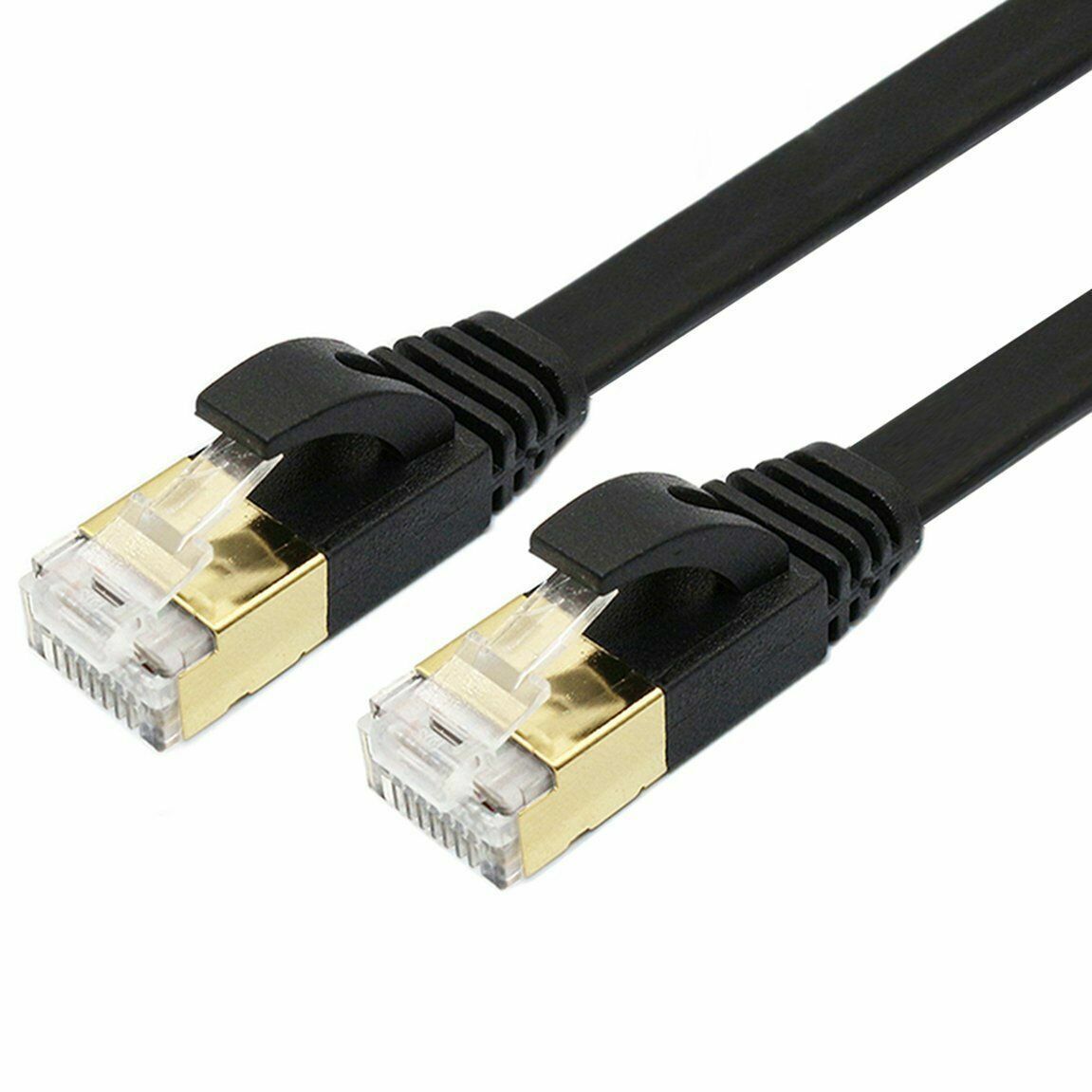 50FT CAT7 CAT 7 Flat Ethernet Cable LAN RJ45 Internet Router Patch Cord 50 Feet