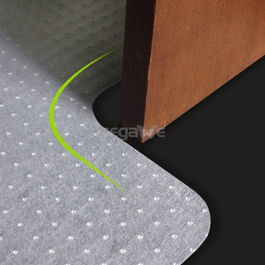 2 PCS 48"x36" PVC Hard Floor Mat Studded Back 3mm w/ Lip For Pile Carpet Chair