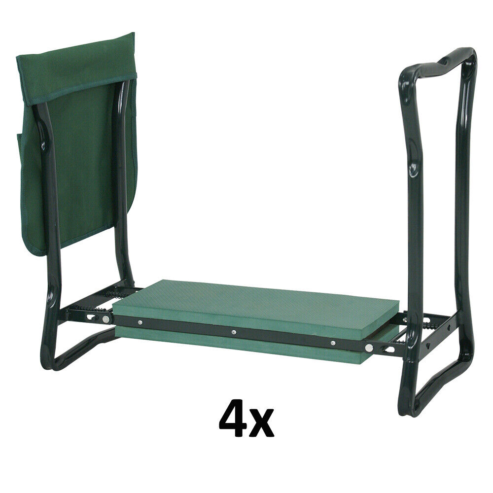 4PCS Folding Garden Kneeler Bench Kneeling Soft Eva Pad Seat With Stool Pouch