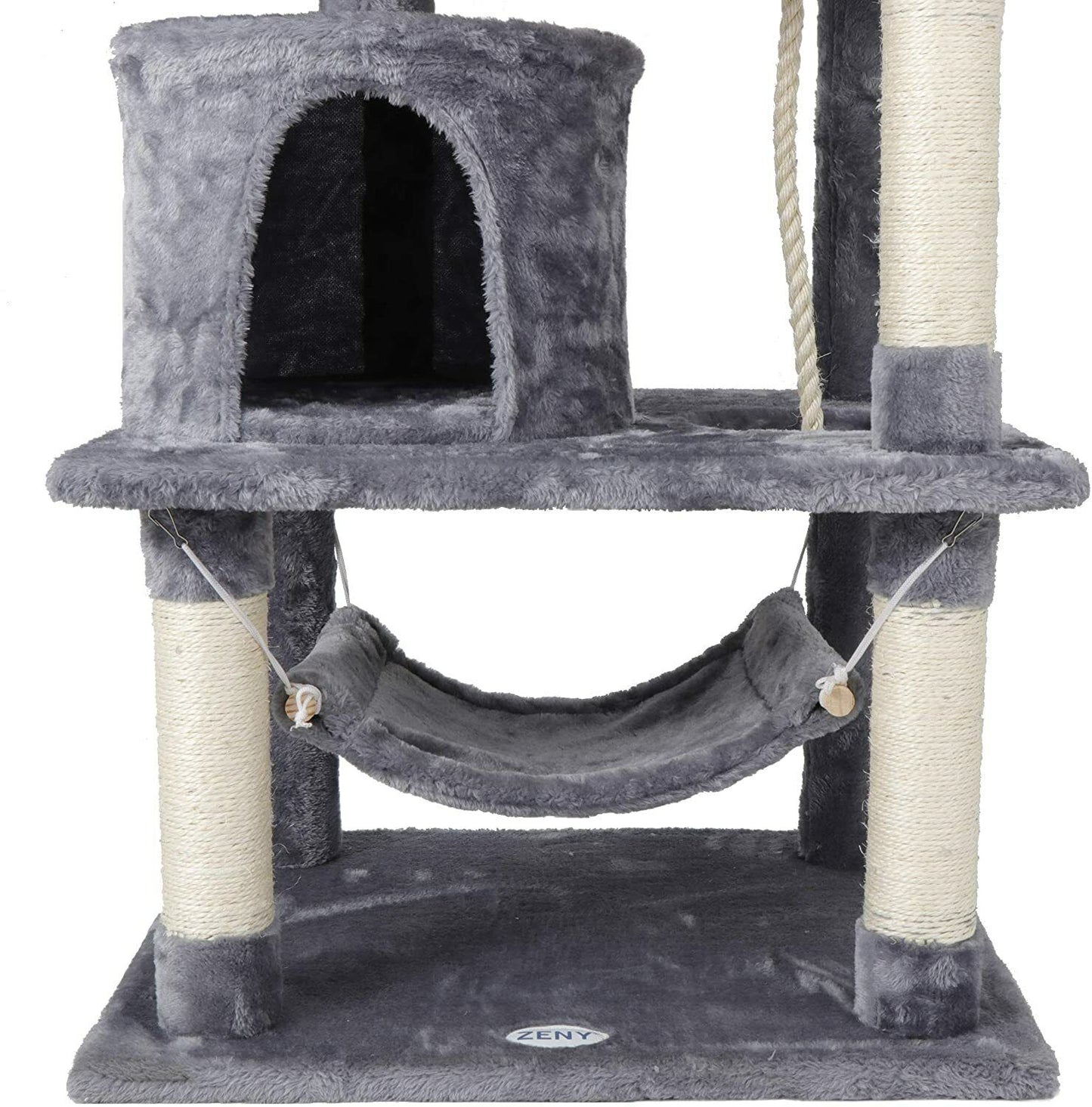 57" Cat Tree & Condo Scratching Post Tower Kitten Activity Play House Gray