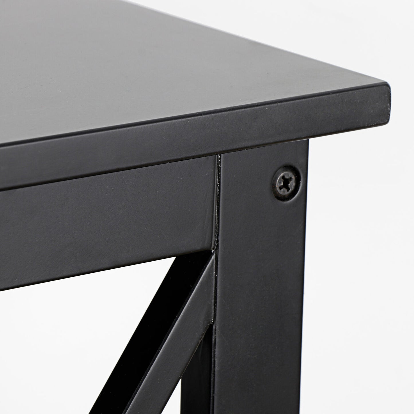 3-Tier End Table w/ Storage Shelves Versatile X-Design Sofa Side Table Furniture
