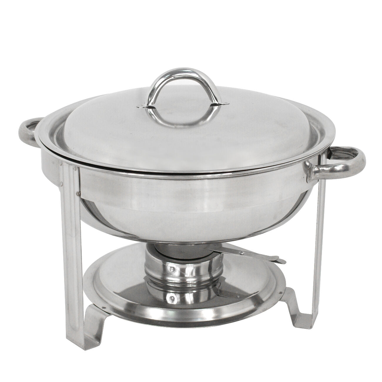 5 Pack Round Chafing Dish 5 Quart Stainless Steel Full Size Tray Buffet Catering