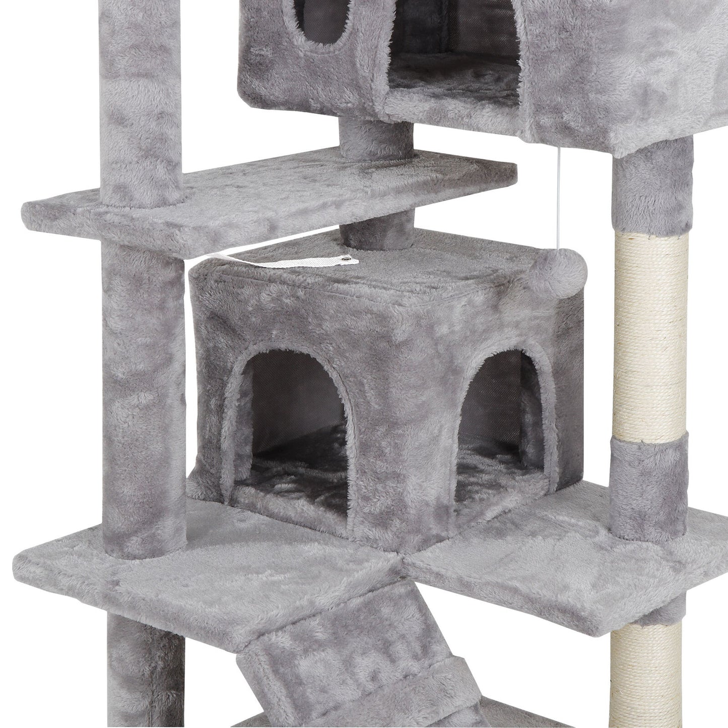 Activity Tower Pet Cat Tree 53" Kitty Furniture with Sisal-Covered Scratch Post