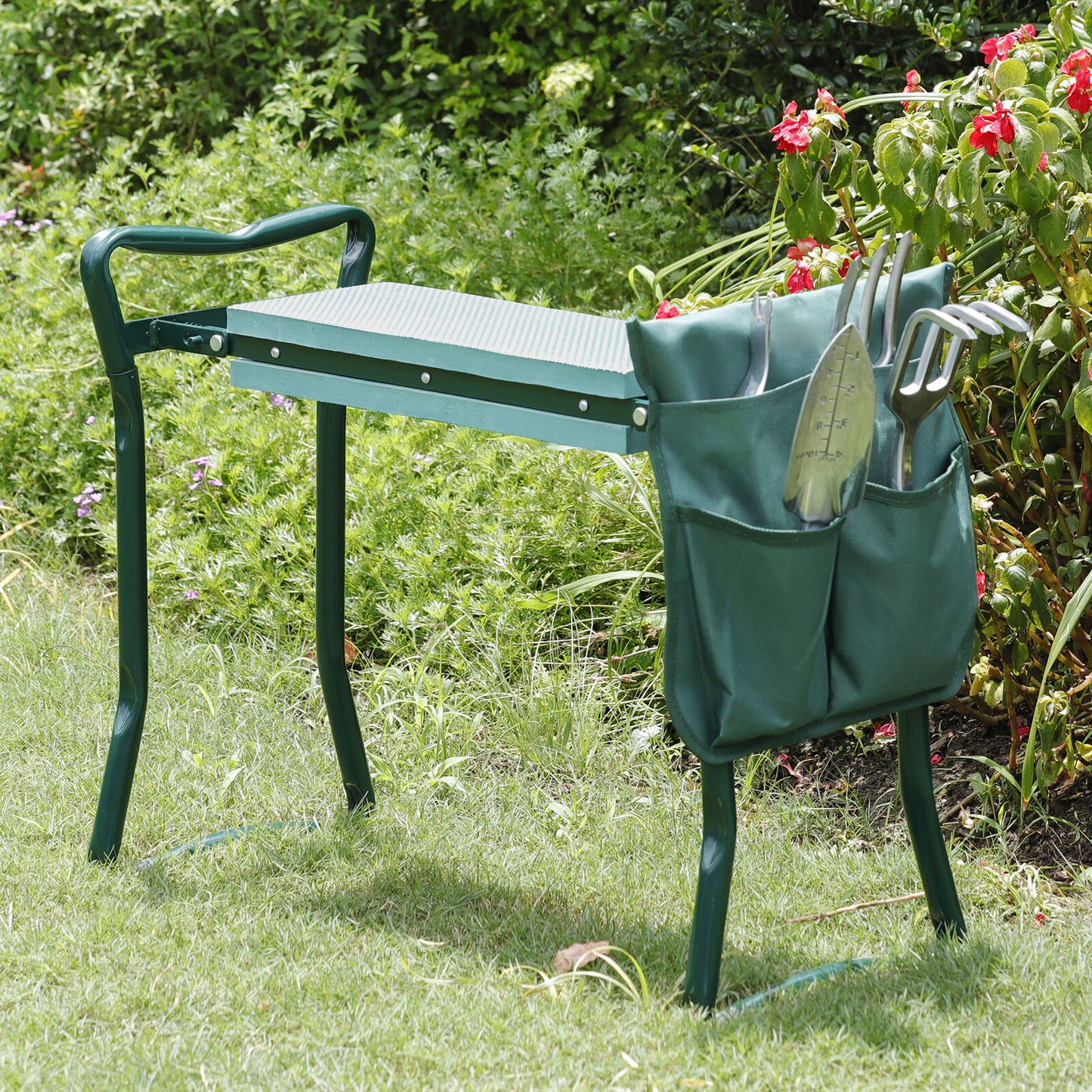 Folding Garden Kneeler Green Spring Soft Eva Pad Seat Bench Kneeling
