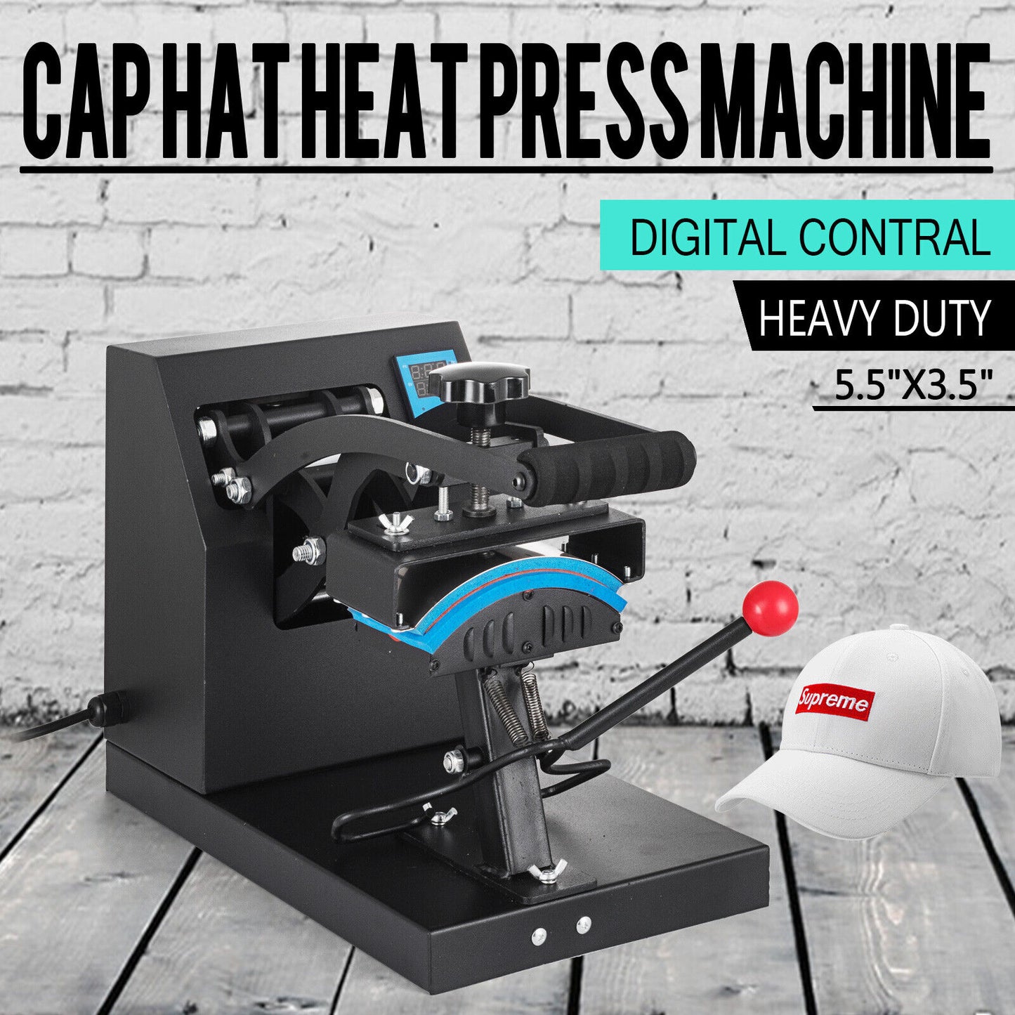 Hat Cap Heat Press Machine Digital Transfer Sublimation Steel Frame Clamshell